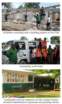 Community work done by detainees in Port Vila